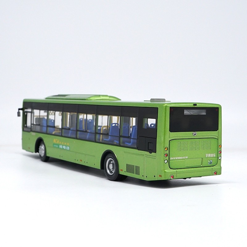 1:42 宇通客车 YUTONG 高仿真合金纯电动客车 E12 巴士模型