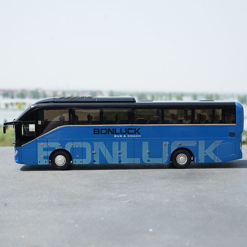 1:42 Scale Blue Diecast Bonluck Falcon LX Coach Bus Model for Birthday/Christmas gift