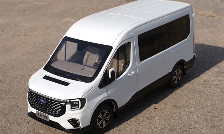 1:18 Scale Ford Transit T8 Business Van Diecast MPV Car Model – Alloy MPV Replica with Full Opening Doors, Steering, Suspension & Interior Details