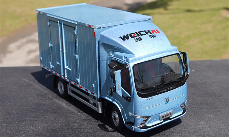 Authentic collectiable 1:20 Scale Weichai Blue Engine New Energy Diecast Van Truck – Heavy-Duty Collectible Model