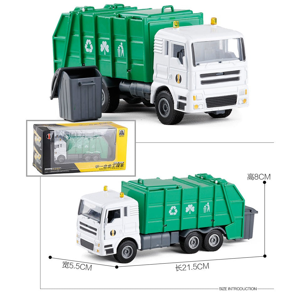 1:50 Zinc Alloy Toy Cleaning Garbage Truck Models, High Quality Green Die Cast Truck Model Diecast Model Car Collectible B…