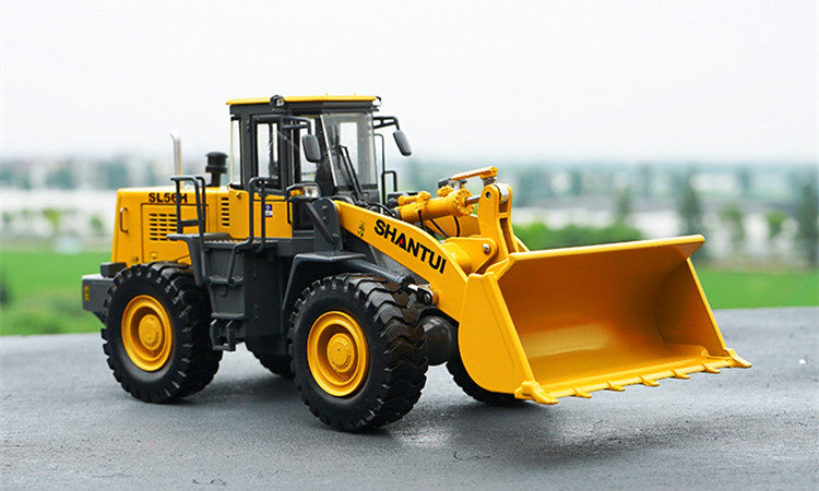 Original realistic 1:35 Scale Shantui SL56H metal Wheel Loader Model – Heavy Metal Construction Vehicle Replica with Lifting Bucket & Opening Cabin
