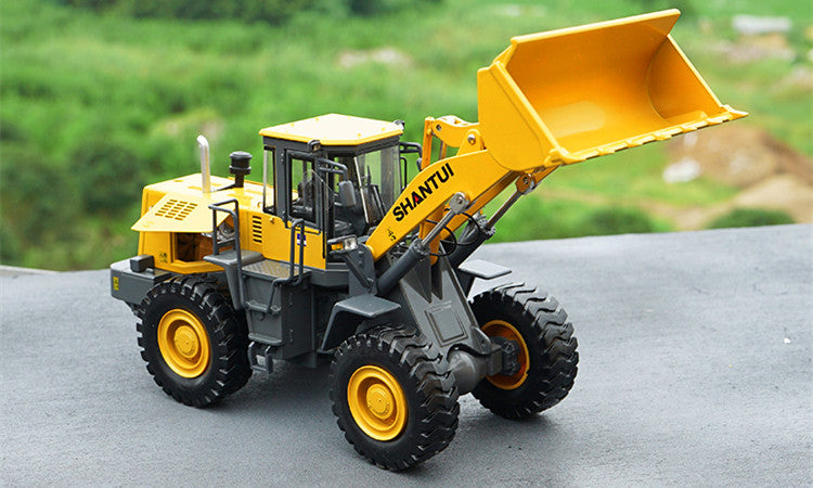 Original realistic 1:35 Scale Shantui SL56H metal Wheel Loader Model – Heavy Metal Construction Vehicle Replica with Lifting Bucket & Opening Cabin