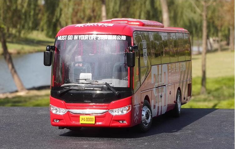 Original factory 1:43 Zhongtong 318 Sichuan-Tibet tour painting bus model Shixuan alloy simulation bus model