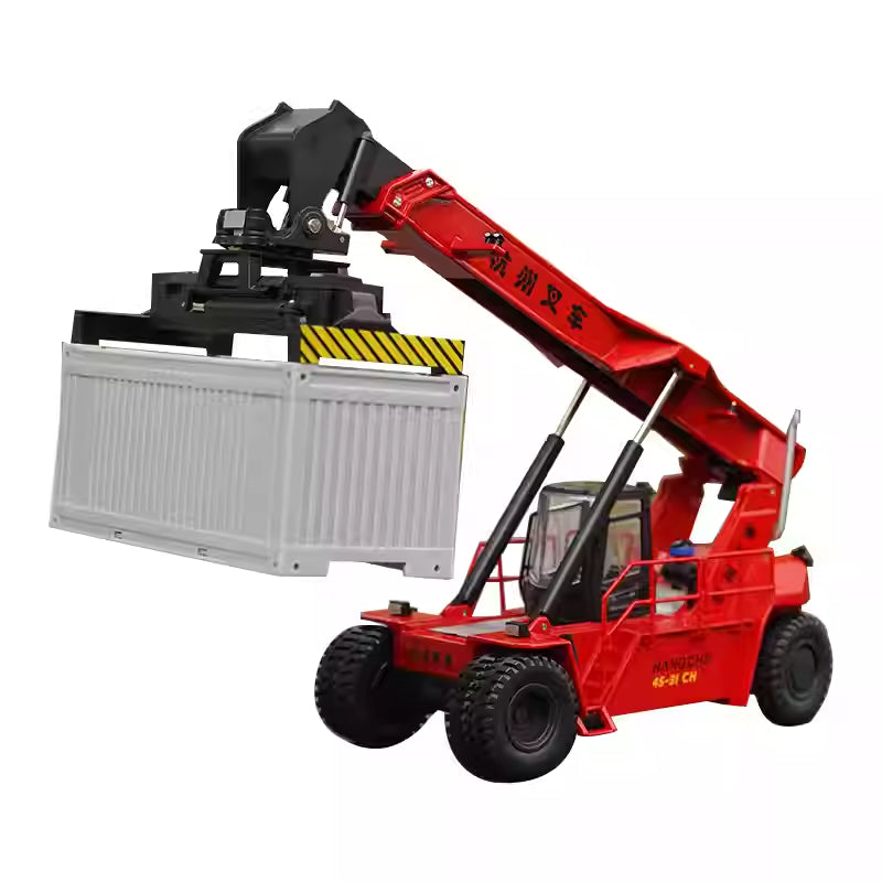 Original 1:50 Scale HANGCHA Alloy Reach Stacker Crane Model – Alloy Container Handler Replica with Moving Cabin & Rotating Boom