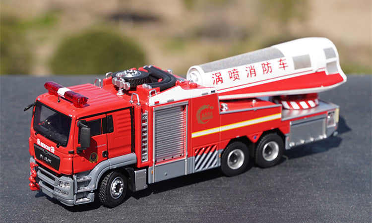 Original factory 1:50 MAN Turbojet alloy Fire truck simulation model diecast Chinese fire rescue model for gift