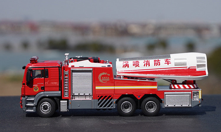 Original factory 1:50 MAN Turbojet alloy Fire truck simulation model diecast Chinese fire rescue model for gift