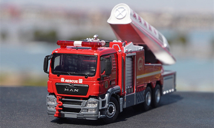 Original factory 1:50 MAN Turbojet alloy Fire truck simulation model diecast Chinese fire rescue model for gift