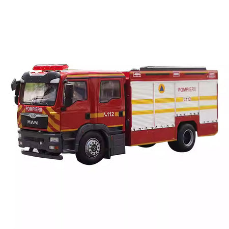 Original Authentic 1:43 MAN POMPIERII Rescue Fire Truck Model – German MAN Diecast Emergency Vehicle