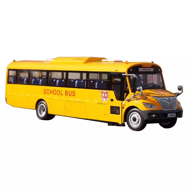 High Simulation 1:42 Yutong S11 American School Bus Scale Model, Collectiable School Bus Replica for Holiday Gift
