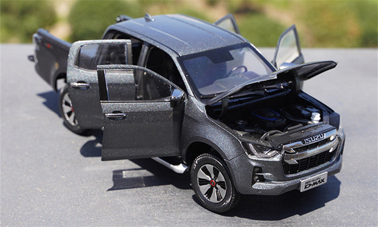 Premium Alloy 1:18 Scale Original ISUZU D-MAX 2023 Version collectible diecast Pickup Truck Model with Opening Doors and Detailed Interior