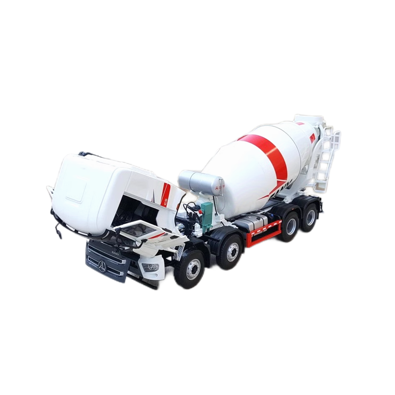 Original factory 1:24 SANY 8*4 alloy concrete mixer truck model diecast Cement tank mixing truck model for gift