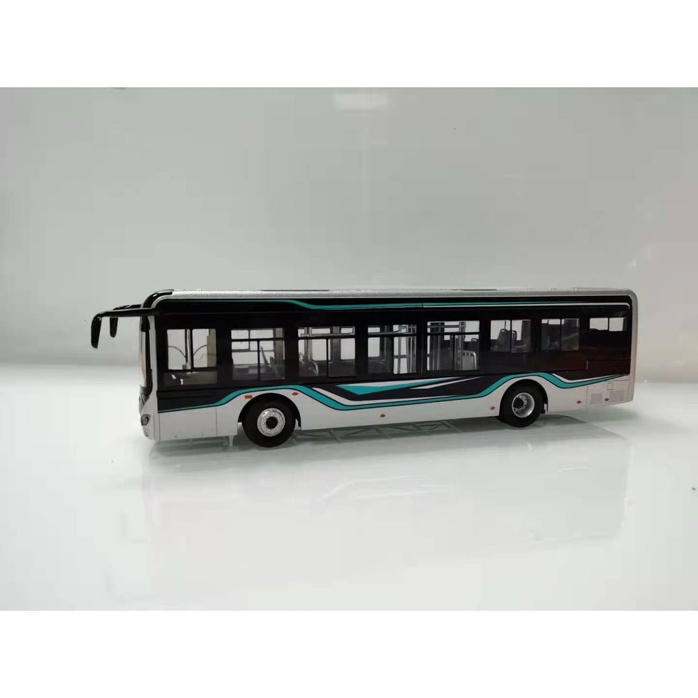 1:42 Original Suzhou Jinlong Higer Wei Blue Car Model Alloy New Energy BUS Light Version BUS Model Diecast Model Car Colle…