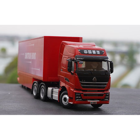 Original Factory Sinotruck Brand New 1:36 Diecast Howo T7H Tractor Truck Models Alloy Container Truck Model For Gift Dieca…