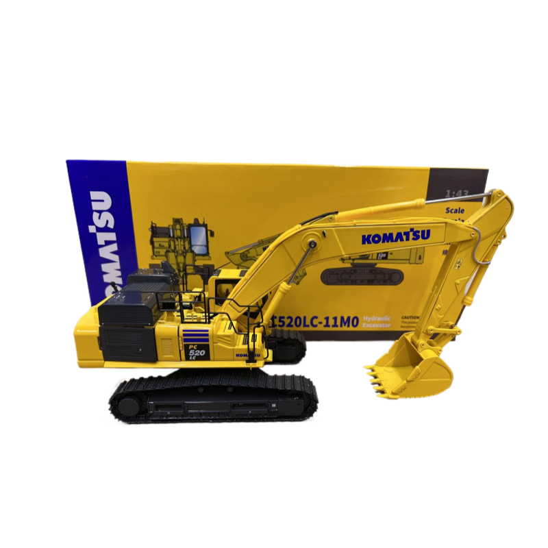 Original Authentic 1:43 Komatsu PC520LC-11M0 Excavator Model | Rotating Construction Machine Replica for Display, Gift