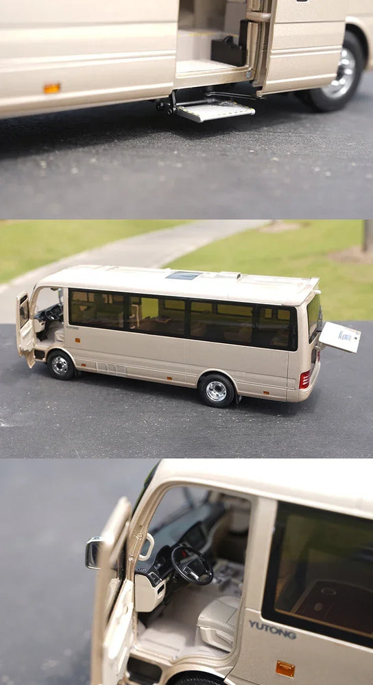 Original Factory 1:24 Original YUTONG T7 Business Van Model Coach Miniature– Alloy Luxury Minibus for Gift, Display