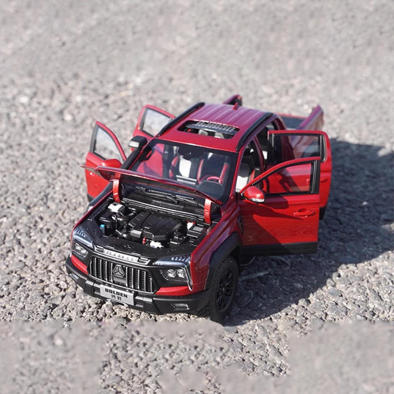 High simulation 1:18 Scale Original CNHTC Boloen S9 4X4 SUV off road Pickup Truck Model for Collectors Gifts Souvenir Decoration