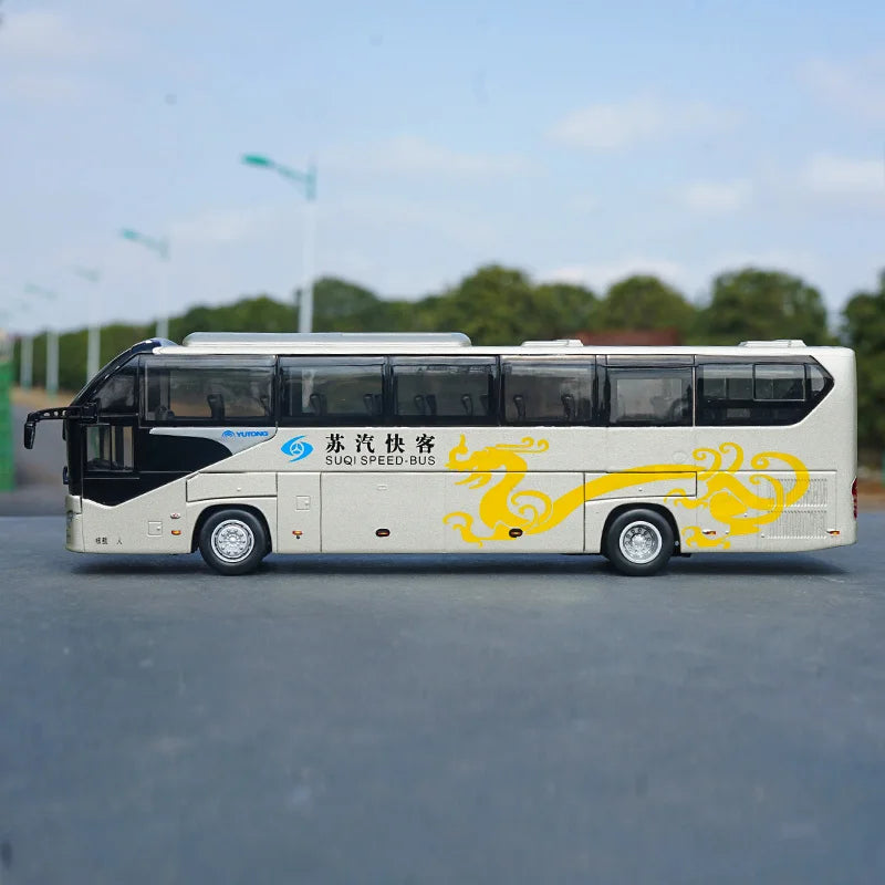 Original Factory 1:42 Original Yutong 6128 Suqi Express Diecast Coach Model – Diecast Alloy Highway Tour Bus Miniature for Gift
