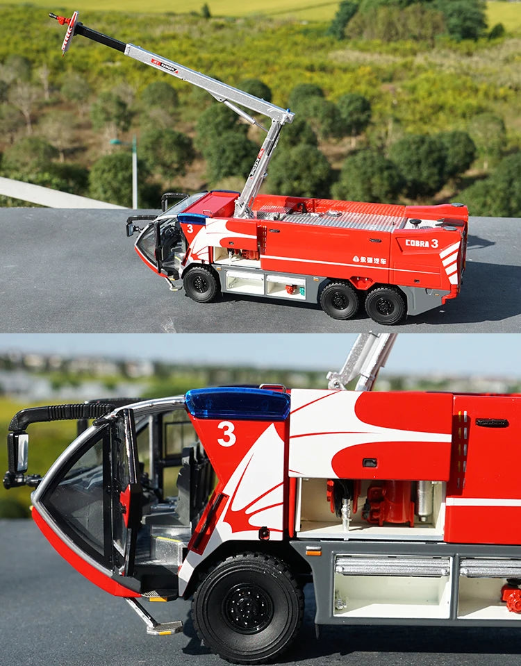 High Quality 1:43 Yongqiang CARMICHAEL COBRA3 Cobra, Alloy Main Foam Fire Truck Model Miniature for Gift