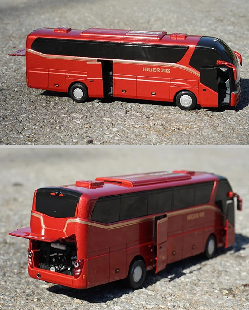 Alloy Collectible 1:42 Higer KLQ6127BAE51 Highway Coach Diecast Model Bus-1:42 Higer Highway Coach Diecast Model for Gift