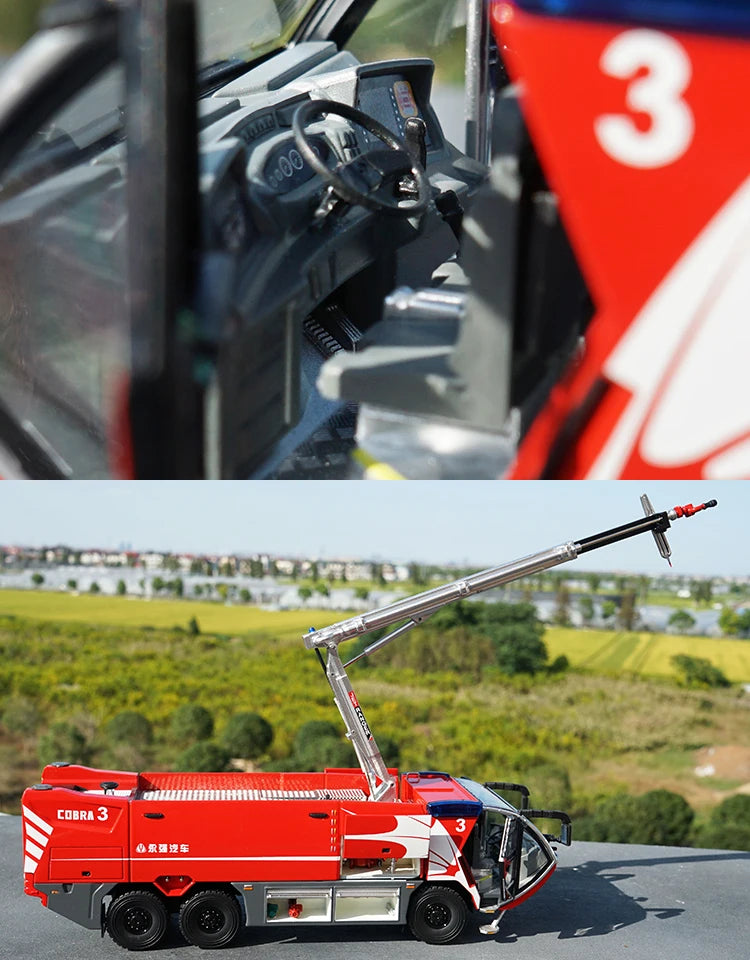 High Quality 1:43 Yongqiang CARMICHAEL COBRA3 Cobra, Alloy Main Foam Fire Truck Model Miniature for Gift