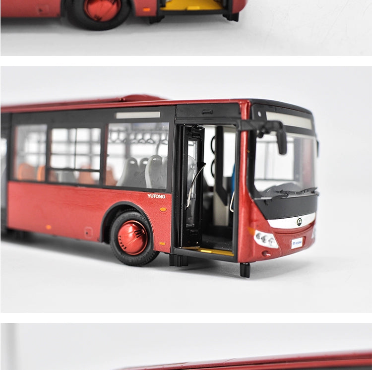 Original Factory 1:42 YUTONG ZK6128 Low-Floor Diecast Realistic City Bus Model – Alloy Collectible with Opening Doors