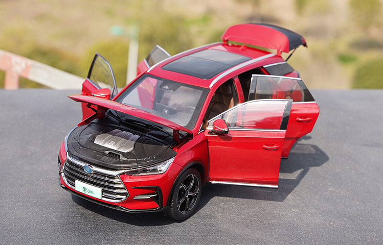 ORIGINAL factory 1:18 BYD TANG DM-I 2021 BYD TANG DM automobile model alloy simulation scale model for gift