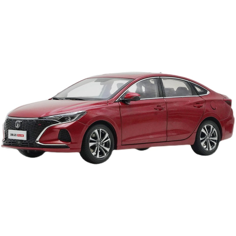 Original factory 1:18 Chang an EADO PLUS 2021 diecast red simulation car model for gift, collection