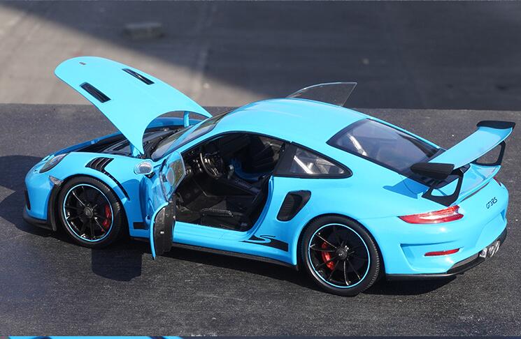 1:18 GTA Porsche 911 GT3 RS Porsche 992 alloy car model diecast blue simulation car model for gift