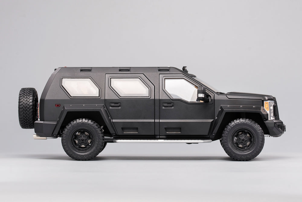 Original 1:18 KengFai Qihui G-Patton Chariot modified black/white diecast off road SUV car model for collection