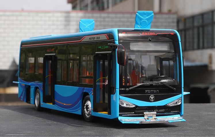 1:36 Foton BJ6129EVCA New Energy Electric Diecast Bus Model – Alloy City Bus Collectible with Lights & Openable Doors