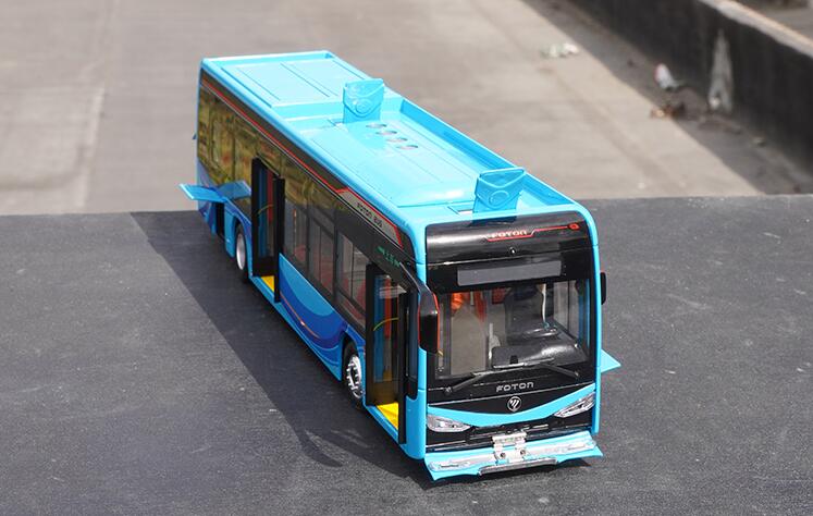 1:36 Foton BJ6129EVCA New Energy Electric Diecast Bus Model – Alloy City Bus Collectible with Lights & Openable Doors