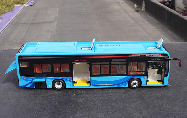 1:36 Foton BJ6129EVCA New Energy Electric Diecast Bus Model – Alloy City Bus Collectible with Lights & Openable Doors