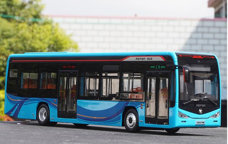 1:36 Foton BJ6129EVCA New Energy Electric Diecast Bus Model – Alloy City Bus Collectible with Lights & Openable Doors