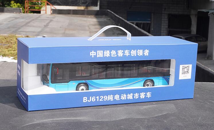 1:36 Foton BJ6129EVCA New Energy Electric Diecast Bus Model – Alloy City Bus Collectible with Lights & Openable Doors