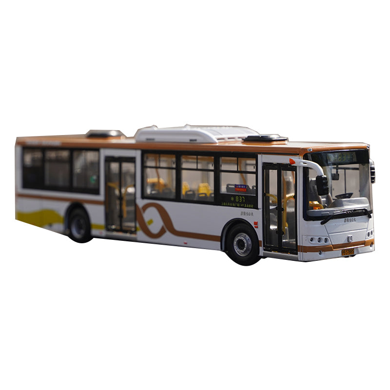 Original factory 1:42 Shanghai Sunwin 6116HG Shanghai city bus model, Alloy Diecast Model for gift