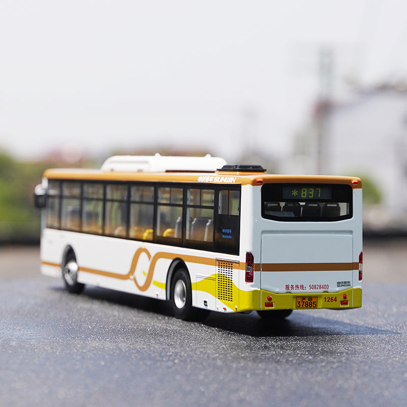 Original factory 1:42 Shanghai Sunwin 6116HG Shanghai city bus model, Alloy Diecast Model for gift