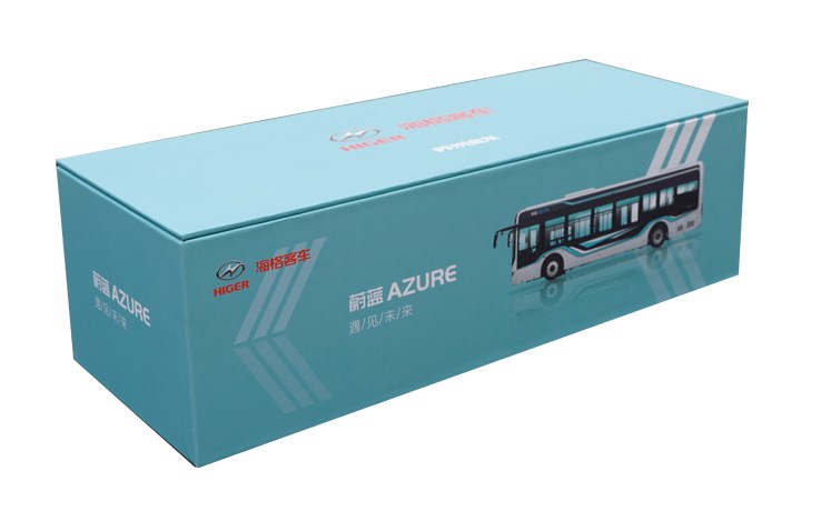 Original factory 1:42 Golden Dragon Weiblue  Azure New Energy City Bus Alloy Model with LED Lights – Collectible Diecast Simulation Bus for Display & Gift