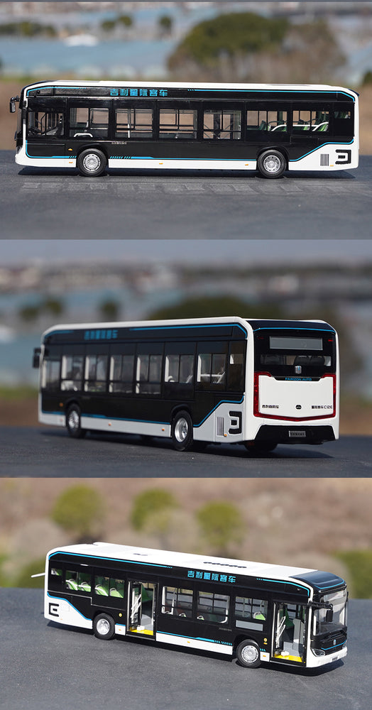 Original factory 1:43 Geely C12E pure electric 12-meter diecast city bus model alloy passenger bus model