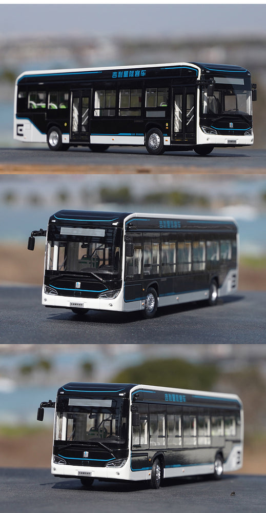Original factory 1:43 Geely C12E pure electric 12-meter diecast city bus model alloy passenger bus model