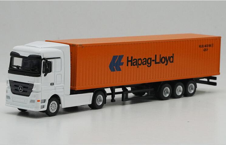 1:87 Benz truck model alloy transport logistics container small truck models metal shipping container for gift, toys
