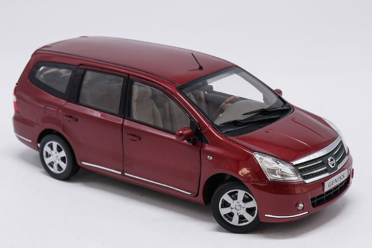 Original factory authentic 1/18 Nissan GENISS MPV 6 blue/red diecast metal car model with small gift