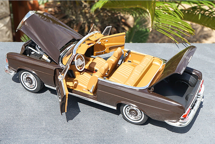 1/18 Norev Mercedes-Benz MB 280 SE 280SE  Cabriolet (1969) (Black) Diecast Car Model with small gift