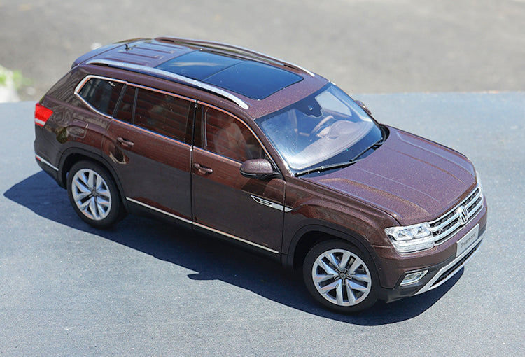 1/18 SAIC Volkswagen Teramont X 2019 Orange diecast SUV Car Model with small gift