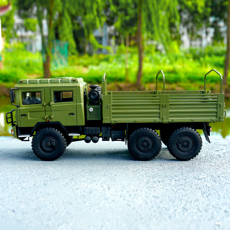 Original factory diecast 1:24 Shanqi Delong SX2306 off-road Army truck transport vehicle model, diecast military truck model for gift
