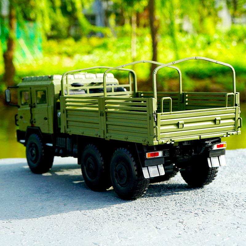 Original factory diecast 1:24 Shanqi Delong SX2306 off-road Army truck transport vehicle model, diecast military truck model for gift