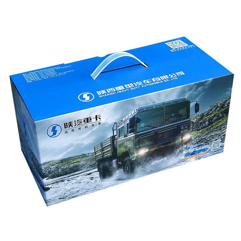 Original factory diecast 1:24 Shanqi Delong SX2306 off-road Army truck transport vehicle model, diecast military truck model for gift