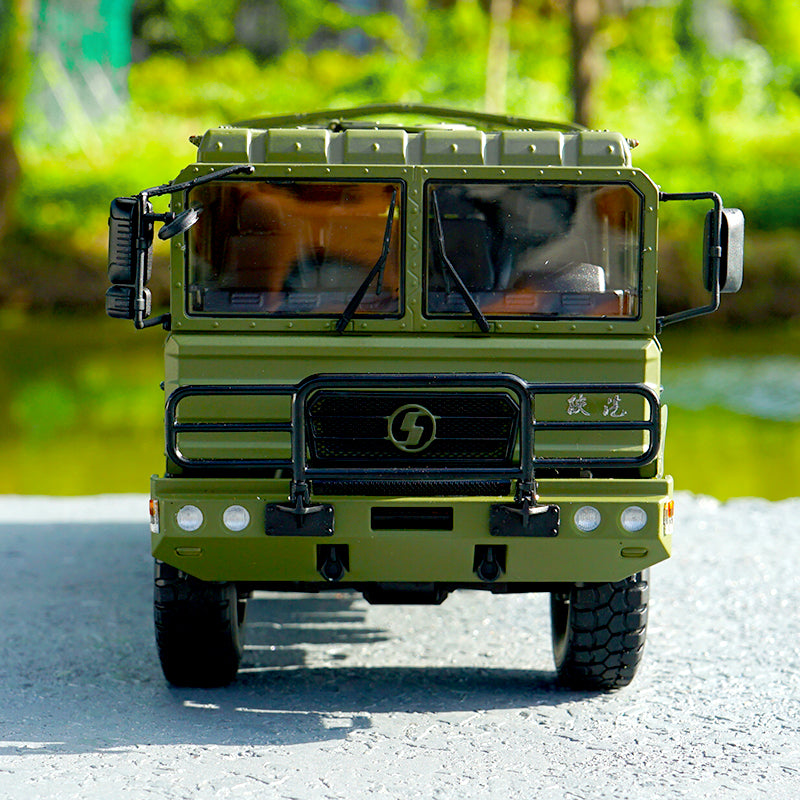 Original factory diecast 1:24 Shanqi Delong SX2306 off-road Army truck transport vehicle model, diecast military truck model for gift