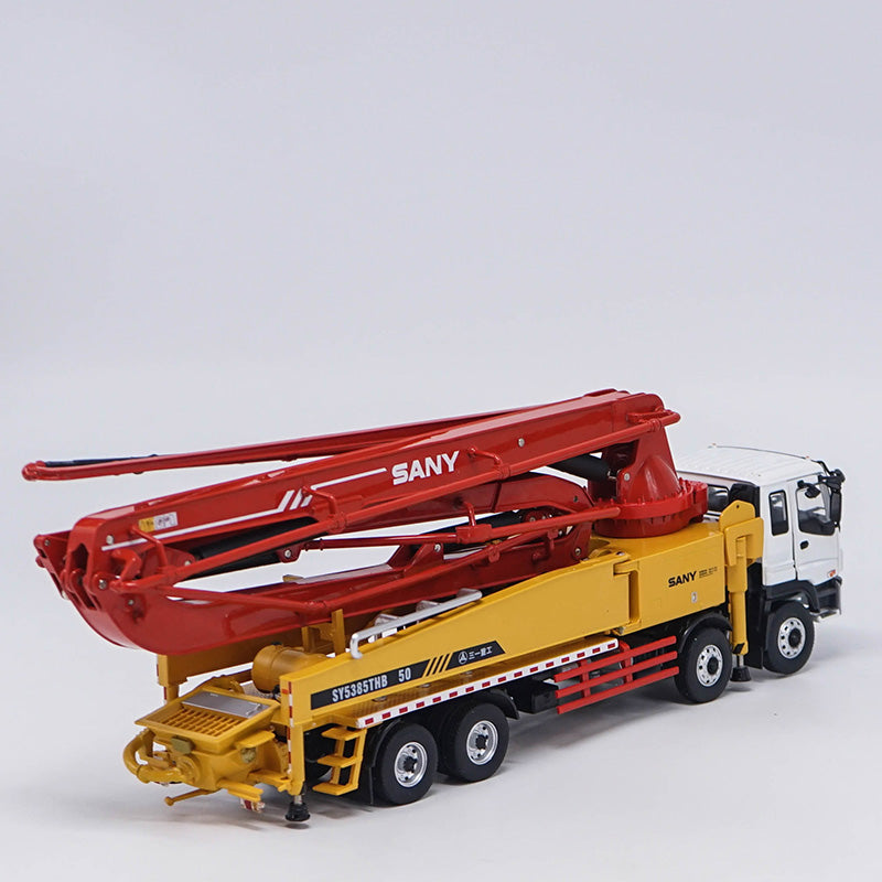 1:38 SANY 50m X foot ISUZU Truck mounted concrete Pump Diecast model