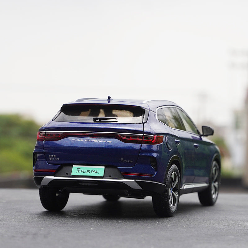 1:18 Original factory BYD Song PLUS DM-I 2022 Diecast car model Blue Color collectiable car models